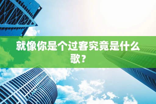 就像你是个过客究竟是什么歌？