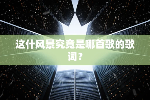这什风景究竟是哪首歌的歌词？