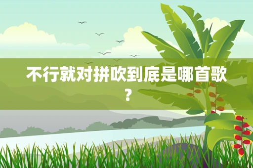 不行就对拼吹到底是哪首歌？