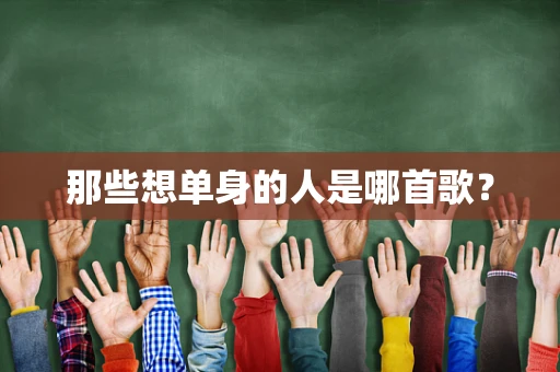 那些想单身的人是哪首歌？