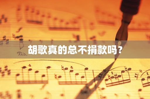 胡歌真的总不捐款吗？