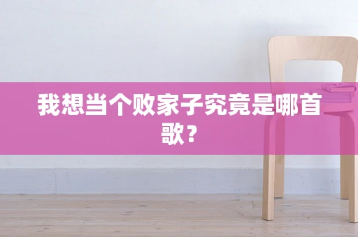 我想当个败家子究竟是哪首歌？