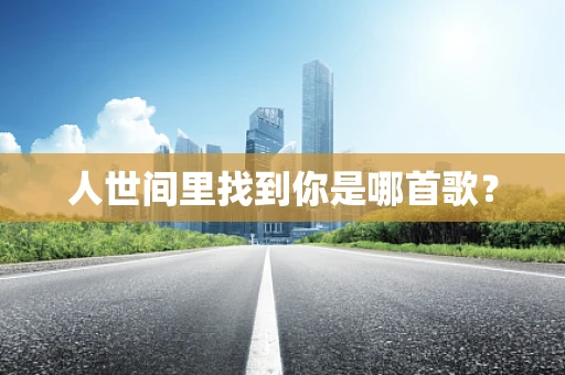 人世间里找到你是哪首歌？