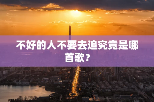 不好的人不要去追究竟是哪首歌？