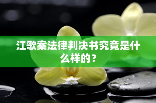 江歌案法律判决书究竟是什么样的？
