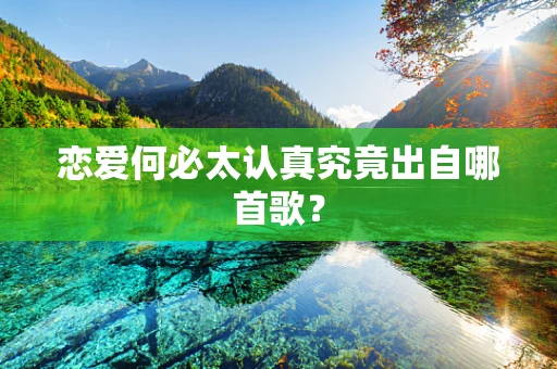 恋爱何必太认真究竟出自哪首歌？
