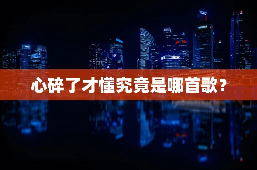 心碎了才懂究竟是哪首歌？