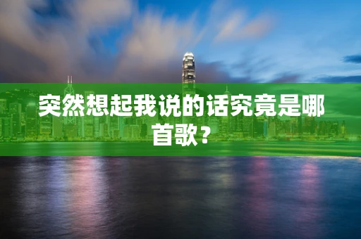 突然想起我说的话究竟是哪首歌？