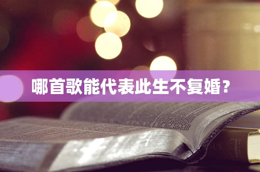 哪首歌能代表此生不复婚？