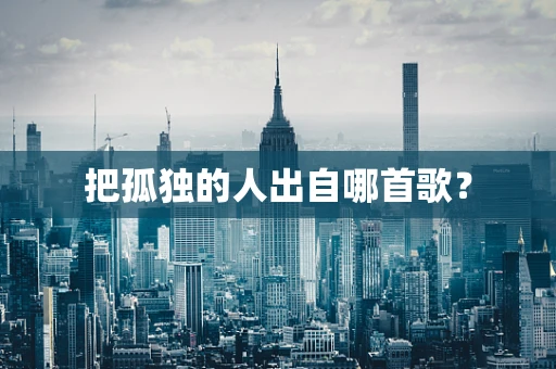 把孤独的人出自哪首歌？