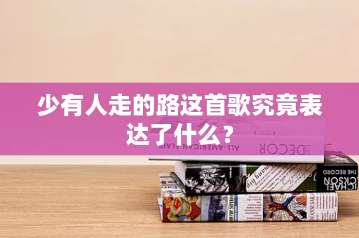 少有人走的路这首歌究竟表达了什么？