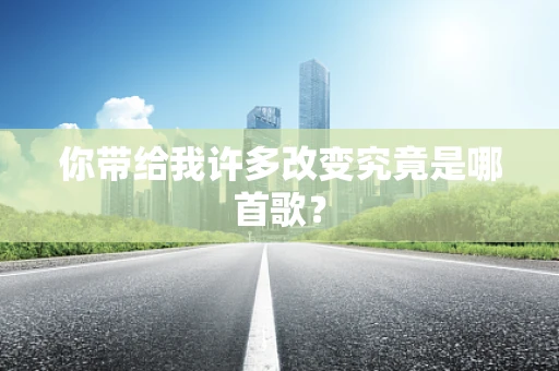 你带给我许多改变究竟是哪首歌？