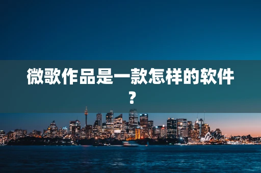 微歌作品是一款怎样的软件？