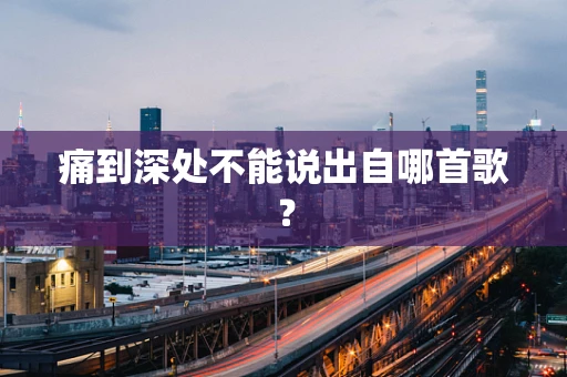 痛到深处不能说出自哪首歌？