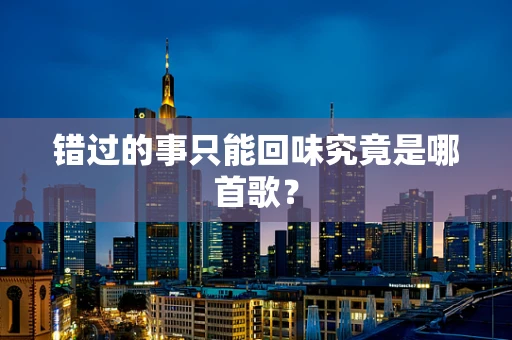 错过的事只能回味究竟是哪首歌？