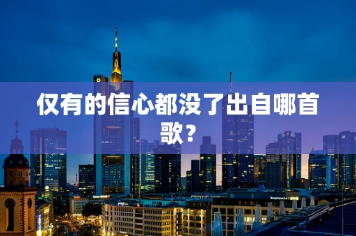 仅有的信心都没了出自哪首歌？