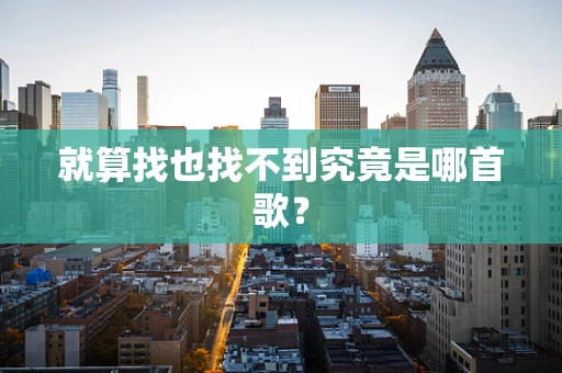 就算找也找不到究竟是哪首歌？
