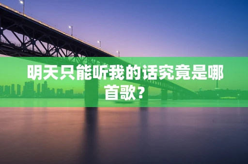 明天只能听我的话究竟是哪首歌？