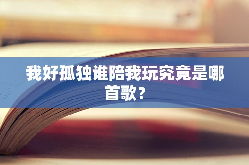 我好孤独谁陪我玩究竟是哪首歌？
