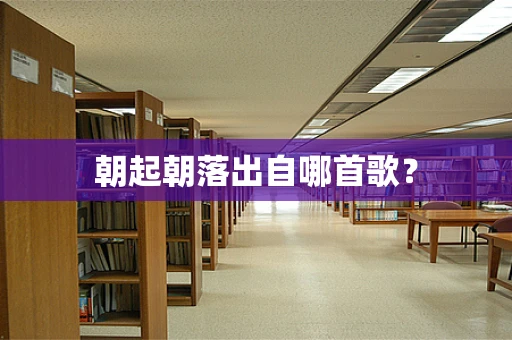 朝起朝落出自哪首歌？