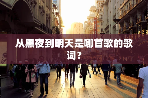 从黑夜到明天是哪首歌的歌词？