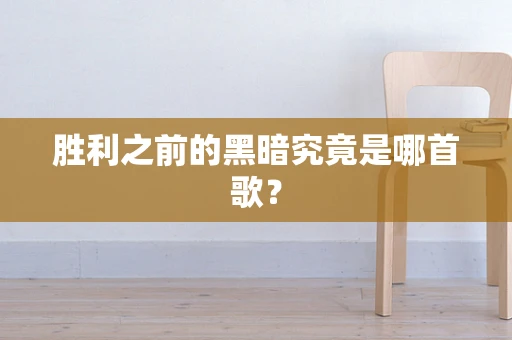 胜利之前的黑暗究竟是哪首歌？