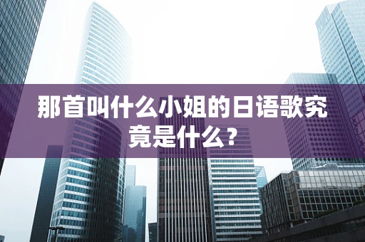 那首叫什么小姐的日语歌究竟是什么？