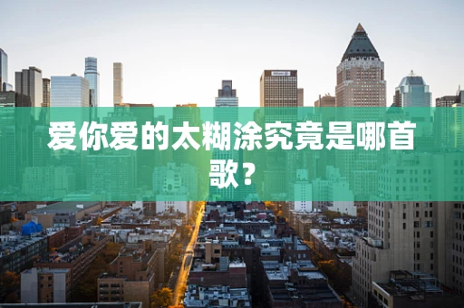 爱你爱的太糊涂究竟是哪首歌？