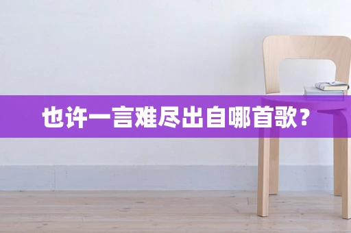 也许一言难尽出自哪首歌？