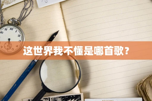 这世界我不懂是哪首歌？