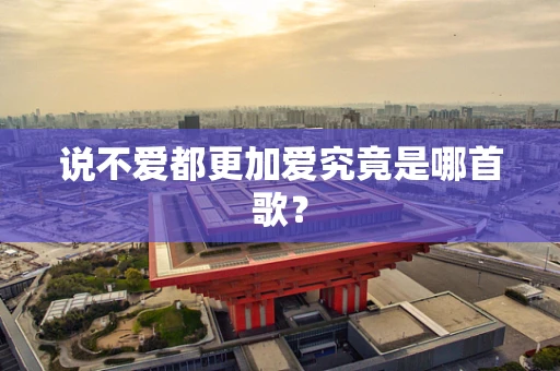 说不爱都更加爱究竟是哪首歌？