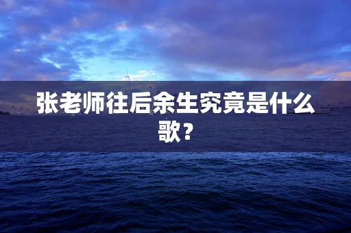 张老师往后余生究竟是什么歌？