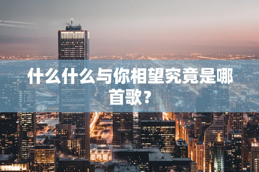 什么什么与你相望究竟是哪首歌？