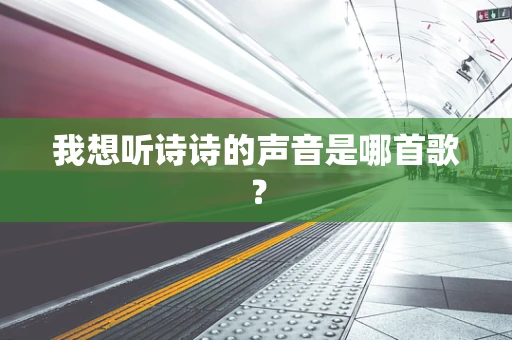 我想听诗诗的声音是哪首歌？