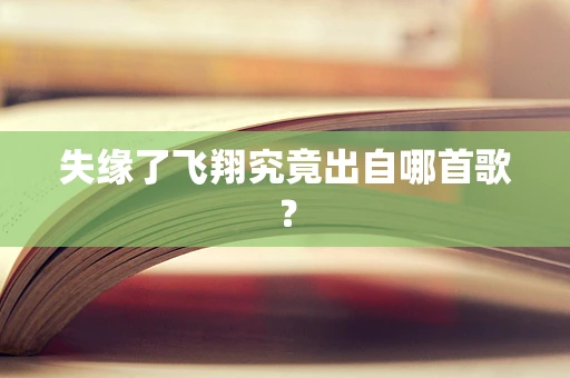 失缘了飞翔究竟出自哪首歌？