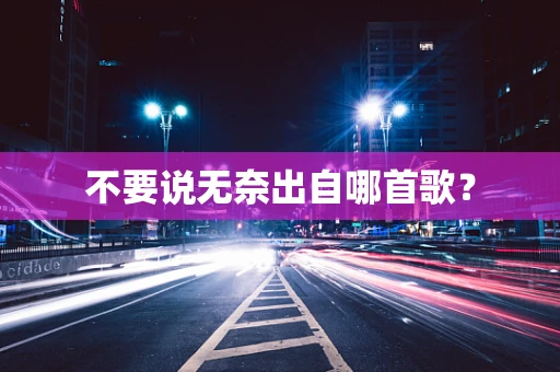 不要说无奈出自哪首歌？