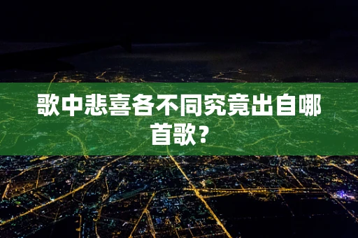 歌中悲喜各不同究竟出自哪首歌？