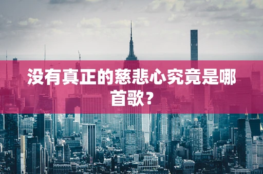 没有真正的慈悲心究竟是哪首歌？