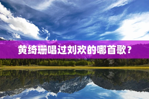 黄绮珊唱过刘欢的哪首歌？