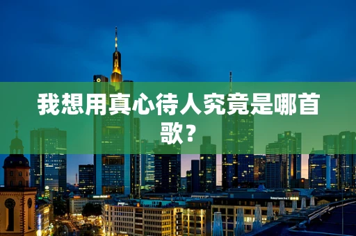 我想用真心待人究竟是哪首歌？