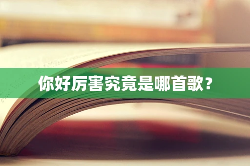你好厉害究竟是哪首歌？