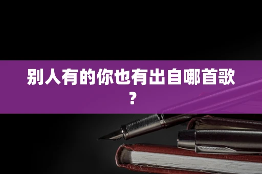 别人有的你也有出自哪首歌？