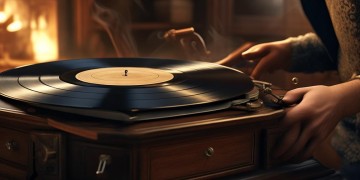 他在放什么歌该怎么用英语表达呢？